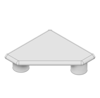 60-090-2 MODULAR SOLUTIONS POLYAMIDE PART<br>END CAP 45MM X 45MM MITER CORNER LIGHT GRAY